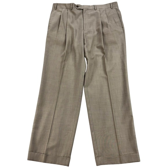 Lauren Ralph Lauren Other - Lauren Ralph Lauren Dress Pants Mens 38 Beige Pleated Cuffed‎ Classic Work 38x30